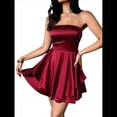 thumbnail image 3 of Vestido de Fiesta de Verano para Mujer, Estilo Tubo, para Cóctel, Minivestido con Volantes. Rojo XL, 3 of 8