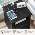 thumbnail image 6 of Joaxswe 3-Piece Coffee Table Set for Living Room, Coffee Table and 2 Side Tables with Charging Station, Farmhouse End Table Set, Black, 6 of 8