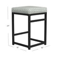 thumbnail image 3 of HomePop 24" Indoor Square Backless Metal Upholstered Counter Stool, Light Gray, 3 of 10