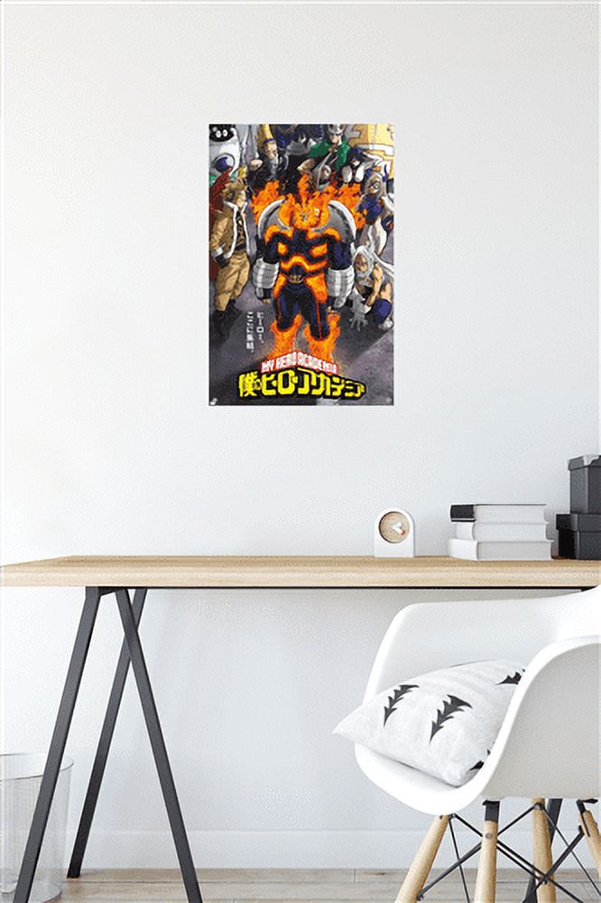 My Hero Academia: Season 6 - Teaser Key Art Wall Poster with Push Pins, 14.725" x 22.375"