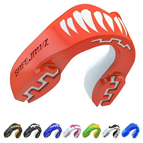 SAFEJAWZ Mouthguard Slim Fit, Adults and Junior Mouth Guard with Case for Boxing, Basketball, Lacrosse, Football, MMA, Martial Arts, Hockey and All Contact Sports (Viper, Adult (12+ Years))