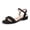 Black Suede, variant on Women's Black Strappy Sandals Low Block Heel Ankle Strap Open Toe Dress Sandals