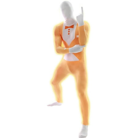 Orange Glow Tuxedo Morphsuit Adult Costume