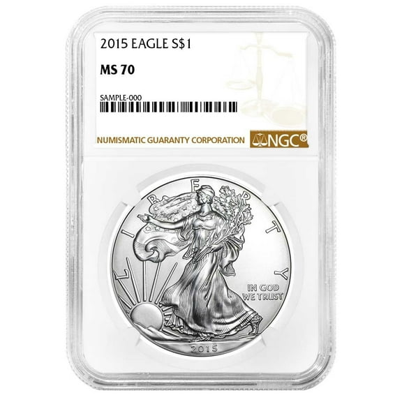 2015 $1 American Silver Eagle NGC MS70 Brown Label
