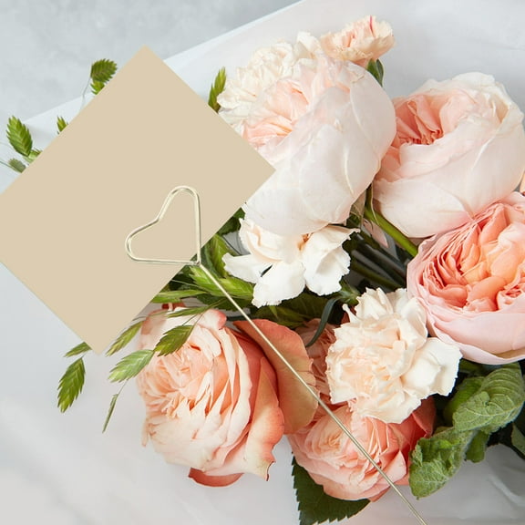 FRCOLOR 20Pcs Floral Pick Card Holder Picture Holder Photo Clip Holder Flower Card Holder Stick for Bouquet
