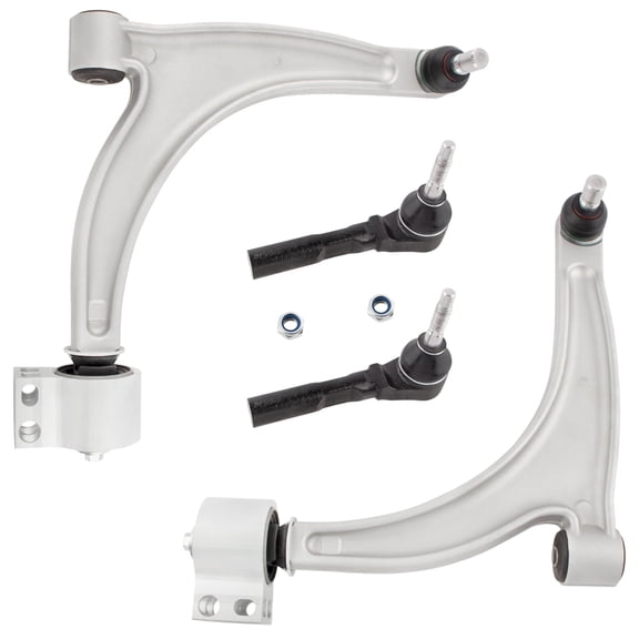 BOXI (Set of 4) Front Lower Control Arms w/Ball Joint   Outer Tie Rods Fit for Chevy Malibu 2004-2012 / for Pontiac G6 2005-2010 / for Saturn Aura 2007-2009 | Replace K620179 K620180 ES800086