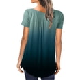 thumbnail image 3 of Tie Dye Tunic Tops for Women Plus Size 22/24 Henley Neck Button Ladies Blouses Clearance Gradient T Shirt Loose Fit Casual Short Sleeve Longline Summer Tee Long Length Pleated Shirts Blouse, 3 of 6