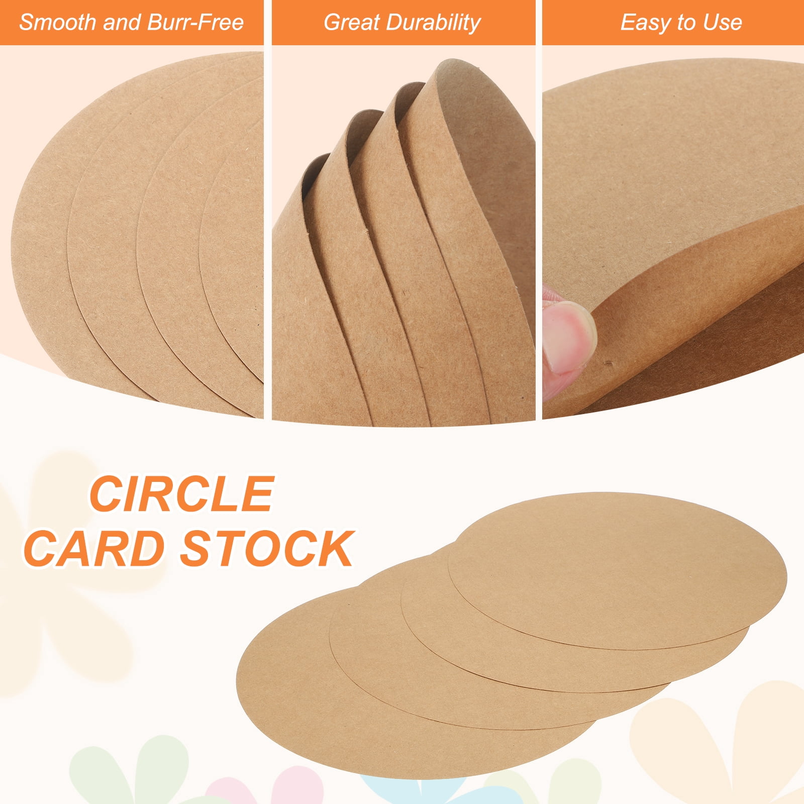 24 Pcs Circle Card Stock, 15 Inch Cardstock Paper Circles for Craft, Kraft Color