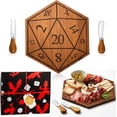 thumbnail image 2 of PYAN-D20 Shaped Charcuterie Board Set Cutting and Cheese Board Wooden Platter with Knives and Forks Serving Trays Gift for Christmas Kitchen Food Fruit(Acacia), 2 of 3