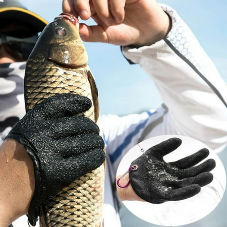 uhnmk Competitive Latex Fishing Gloves Thorn Proof and Winter Fishing Catching Gloves Fishing Gear Fishing Supplies