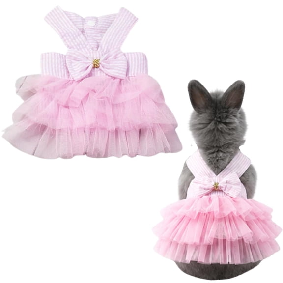 Small Animal Dress for Rabbits Guinea Pigs Ferrets Tutu Skirt Bunny Costume for Holiday Festive Event Birthday Christmas Photo Shoots