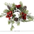 thumbnail image 4 of Aurorax Christmas Candle Holders,Christmas Candle Ring Wreath with Artificial Poinsettia Pinecones Farmhouse 12" Christmas Decorations Indoor for Table Centerpiece, 4 of 10