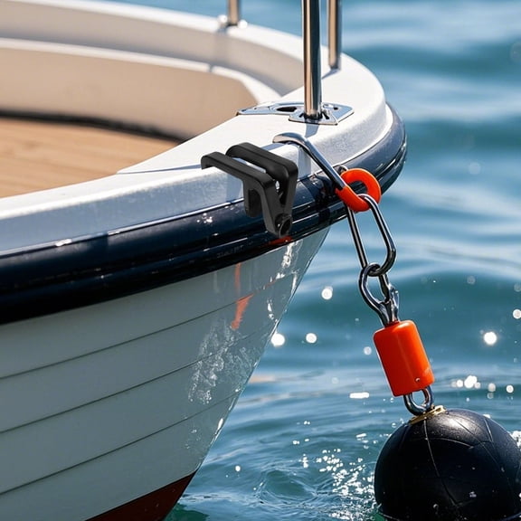 RENACLIPY Black Nylon and Fiberglass Boat Dock Hook for Secure Mooring and Bumper