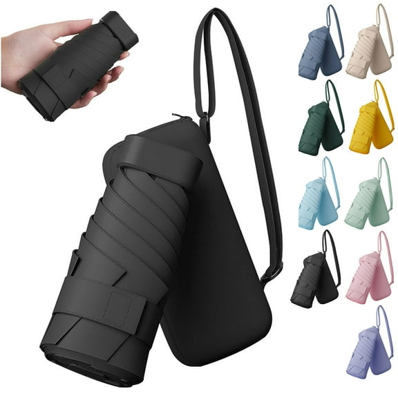 Compact Travel Umbrella with Case Lightweight Portable Sun and Rain Protection