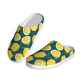thumbnail image 2 of Daiia Lemon Print Women’s Fuzzy Slippers Memory Foam Lightweight House Shoes Cozy Loafer Flannel House Shoes-40/41, 2 of 7