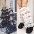 thumbnail image 3 of Yokua Summer Meshes Leg Sleeves Harajuk Ruffle Lace Leg Warmer Flared Boot Cuffs, 3 of 16