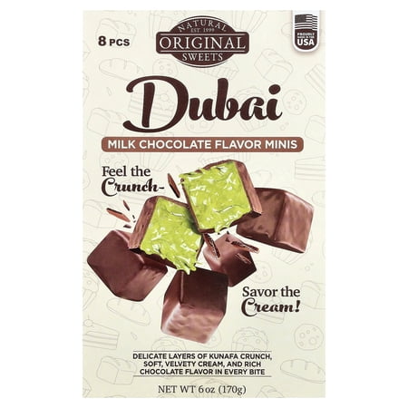 Original Natural Sweets Dubai Milk Chocolate Minis, 8 Pieces, 6 oz (170 g)