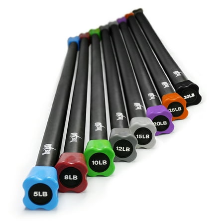 Yes4All - Weighted Workout Bar w Foam Padded Surface, 5-30 lbs