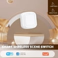 thumbnail image 3 of Tuya WiFi Button Scene Switch Wireless Smart Light Wall Switch Low Power Consumption No Wiring for One Tap to Run,1 x Smart Wireless Switch,White, 3 of 8