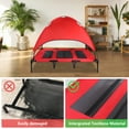 thumbnail image 4 of SMONTER Elevated Dog Bed with Canopy, Outdoor Pet Cot with Removable Canopy Shade, Portable Raised Dog Bed with Stable Frame and Breathable Mesh for Small, Medium, Large Dogs, Extra Large, Red, 4 of 7