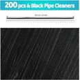 thumbnail image 2 of 200psc Black Pipe Cleaners, Chenille Stems, Pipe Cleaners for Crafts, Pipe Cleaner Crafts, Art and Craft Supplies., 2 of 5
