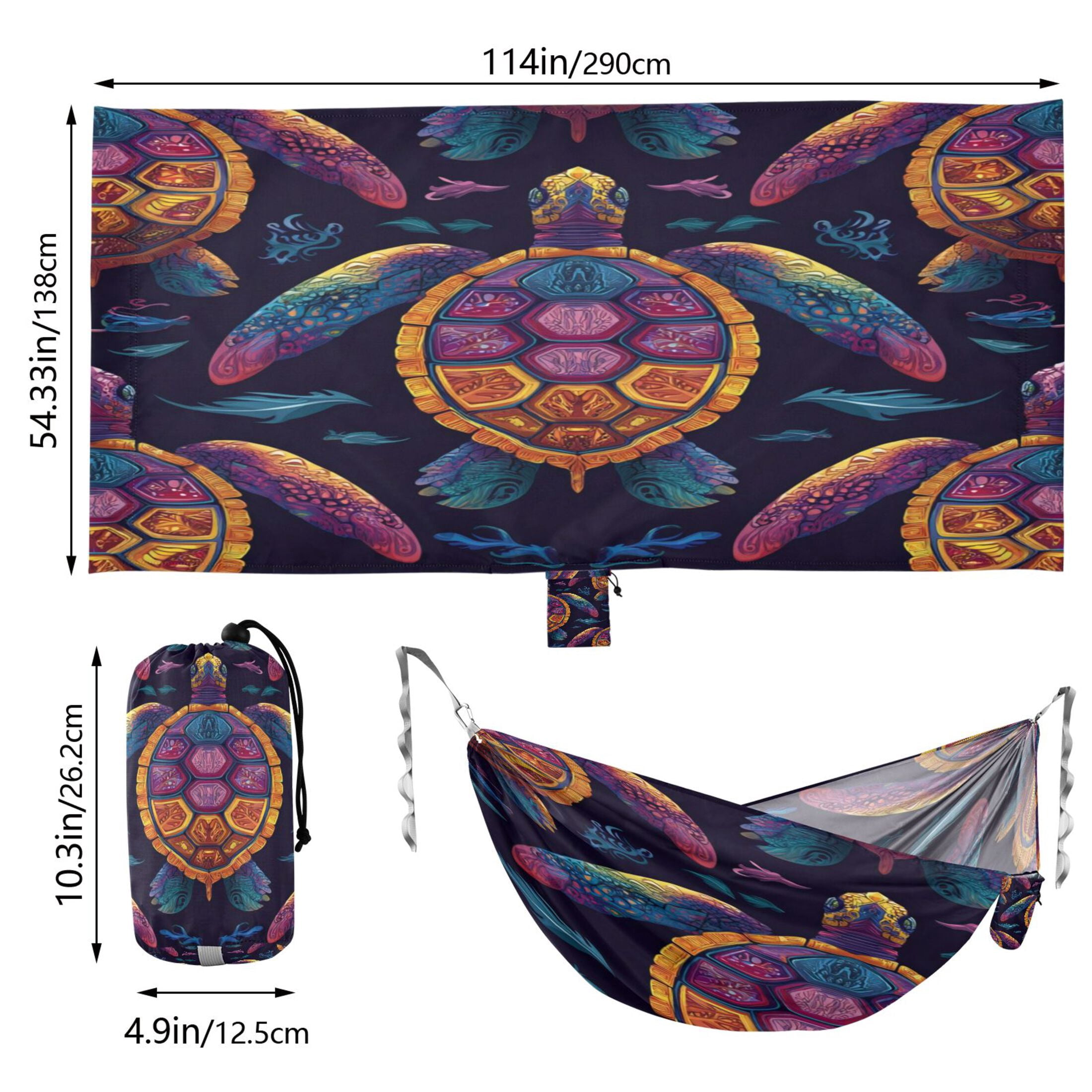 Hanging Hammock Portable Travel Camping For Outdooor Beach Camping Hiking Colorful Sea Turtles