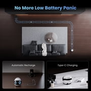 Enabot EBO Air 2 Plus FamilyBot with 3K Resolution, AI Assistant, 2-Way Video, Smart Patrol, 32-GB SD Card, Charging Dock, AC Adapter (Nebula Purple)