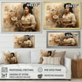 thumbnail image 4 of Designart "Historical Portrait African Representation" People Framed Wall Art - Global Grey African American Art Bedroom Framed Canvas Wall Art, 4 of 6