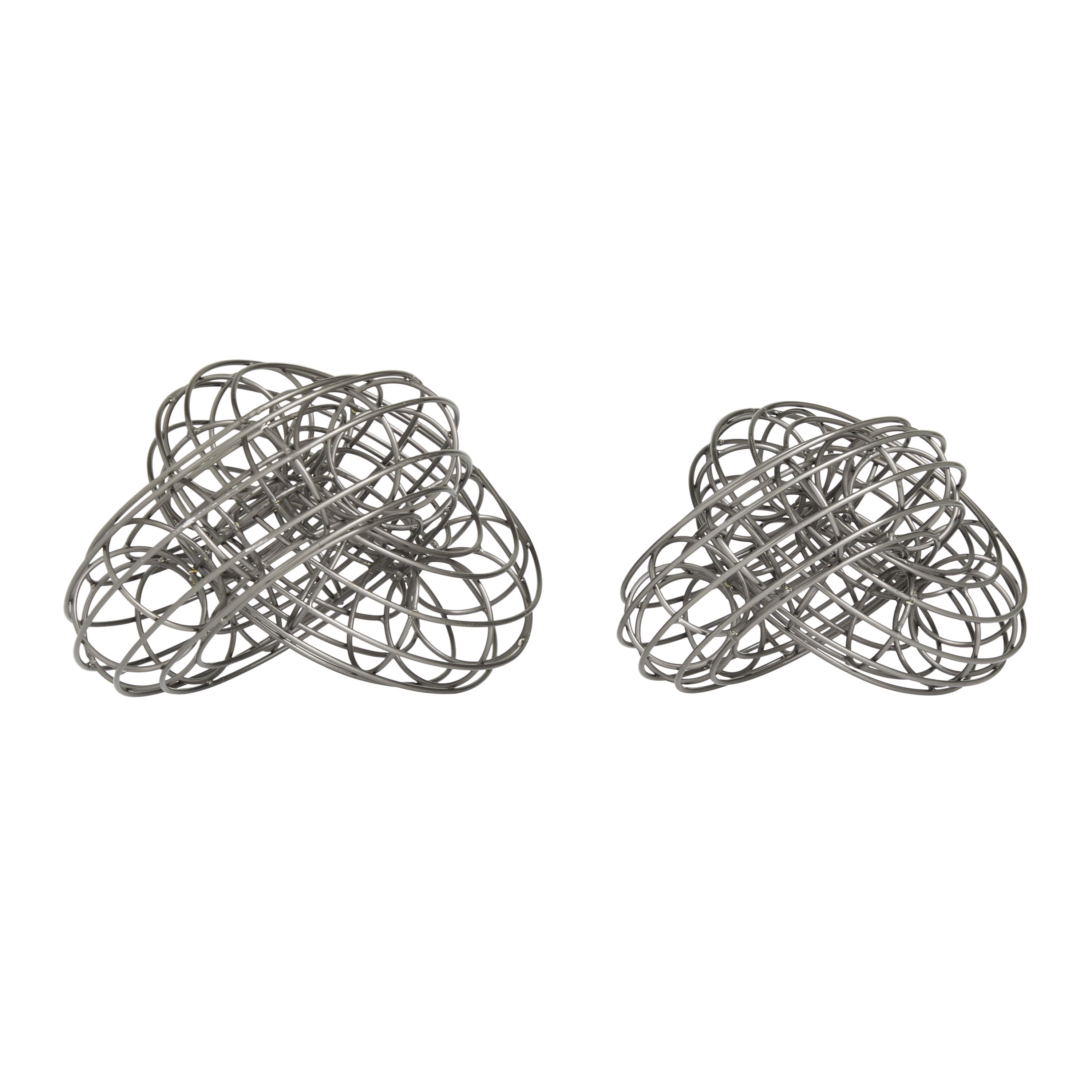 11", 8"W Gray Metal Wire Chain Sculpture, by DecMode (2 Count)