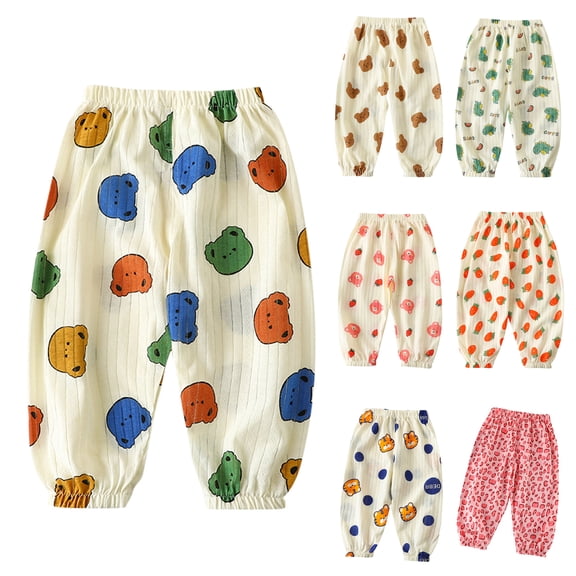 Asxite Toddler Graphic Print Jogger Pants Elastic Waist Summer 1-6 Y
