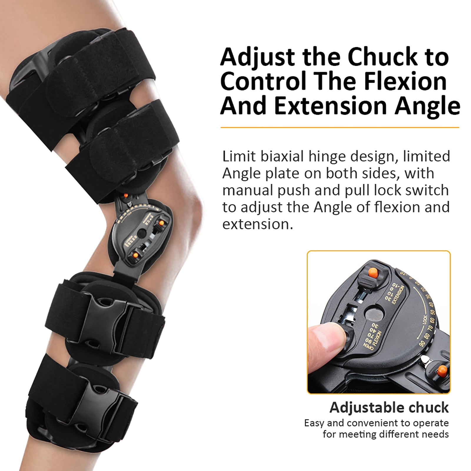 LIYJTK Fracture Support,Adjustable Knee Joint Brace Surgical Fixation Stabilization Fracture Ankle Support,Knee Joint Brace