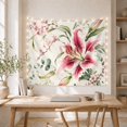 thumbnail image 5 of Pink Lily and Cherry Blossoms Against a Textured Background, Serene Watercolor for Nature Lovers, Floral Wall Art Decor Mother's Day Gift Tapestry Wall Hanging for Bedroom and Living Room, 5 of 7