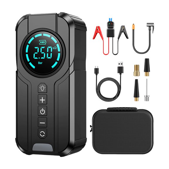 3. Rechargeable Tire Inflator Air Compressor 60W, Cordless Electric with Accurate Pressure for Vehicles
