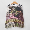 thumbnail image 5 of My Hero Academia Women's Pajama Top 3D Digital Print Sleepwear Trendy Crewneck Pullovers Long Sleeve Shirts 4XL, 5 of 8