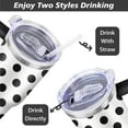 thumbnail image 5 of White & Black Dots 40oz Stainless Steel Vacuum Insulated Tumbler with Lid and Straw for Water Iced Tea Coffee Smoothie and More, 5 of 7