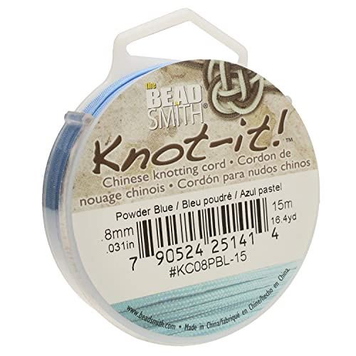 The Beadsmith Knotit! Cord Nylon Chinese Knotting Cord Powder Blue