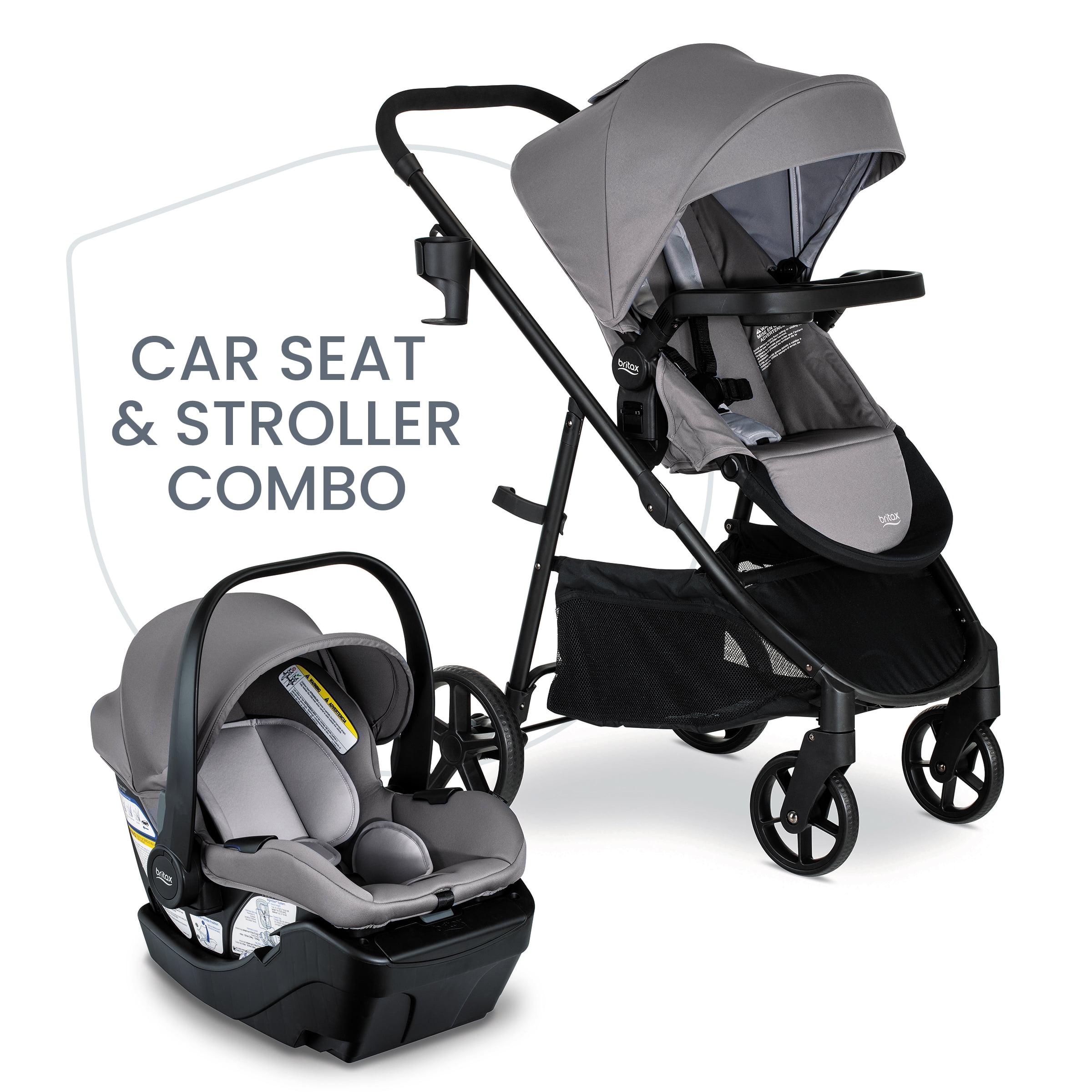 Britax Willow Brook Baby Travel System, Infant Car Seat and Stroller Combo, Graphite Glacier
