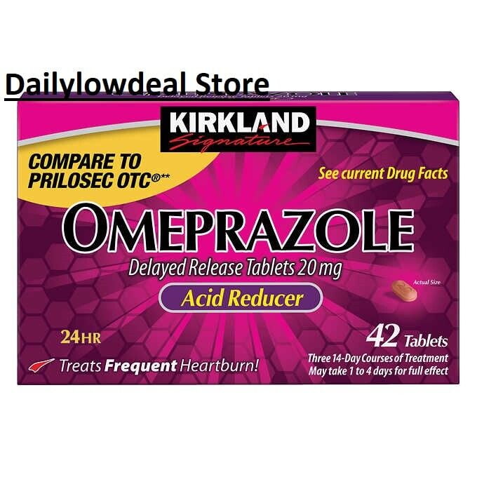 Kirkland Signature Omeprazole 20 mg 42 Tablets Heartburn acid reducer