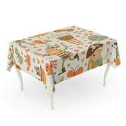 SIDONKU Lovely Pirates in Cartoon Sweet Flowers Ship Whale Crab Tablecloth Table Desk Cover Home Party Decor 60x84 inch
