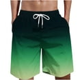 thumbnail image 1 of Bowake Men's Summer Beach Shorts Casual Gradient Lightweight Drawstring Elastic Waist Plus Size Shorts with Pockets, 1 of 4