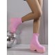 thumbnail image 4 of Spring/autumn Women's Chunky Heel Short Boots With Pu Leather Upper & Elasticity, 4 of 4