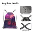thumbnail image 4 of Daiia Western Style Dinosaur Pattern Drawstring Backpack, Gym Bag, Lightweight Backpack, Water-Resistant Bag Travel Sports Backpack, Fitness Bag, Yoga Bag-Medium, 4 of 6