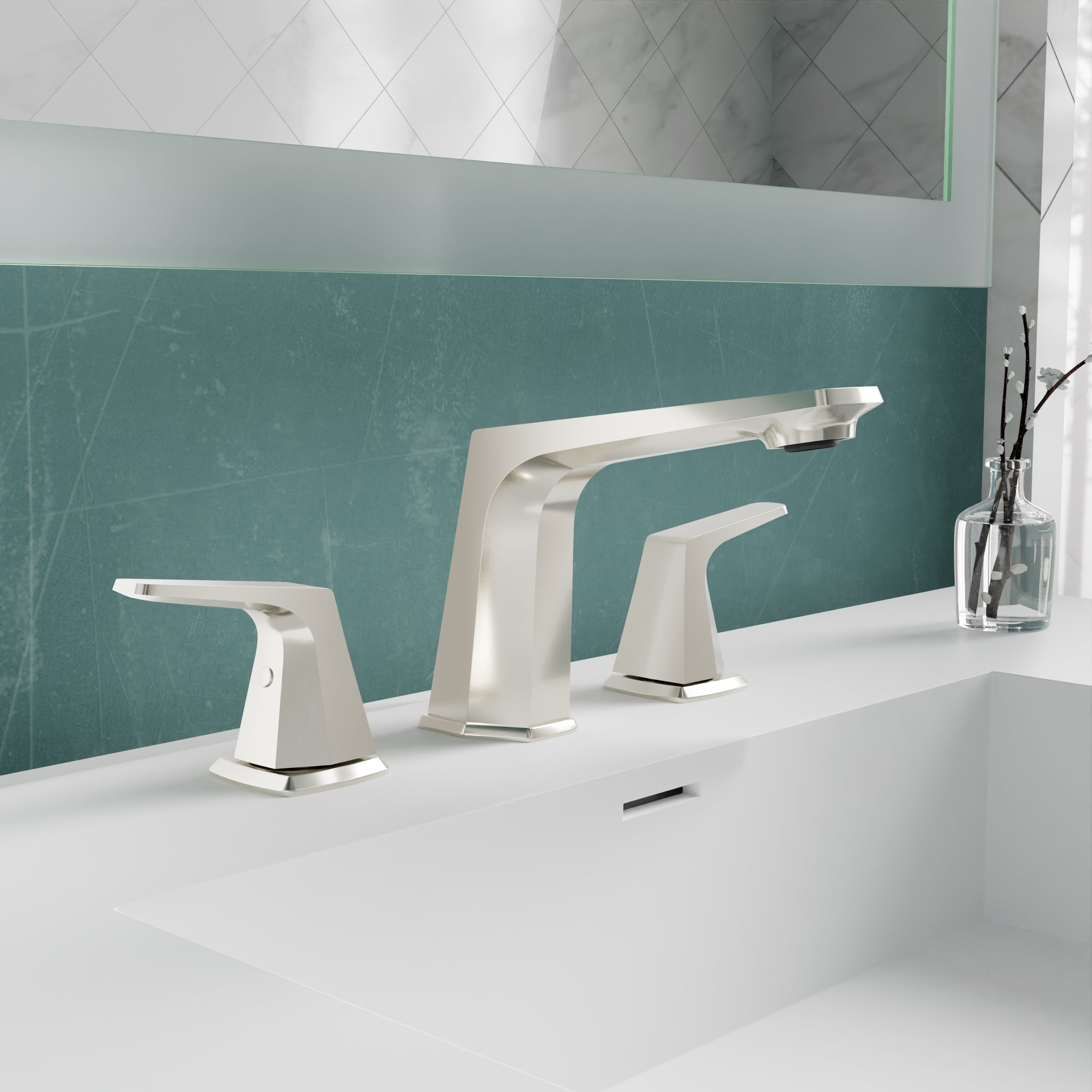 ANZZI 2-Handle 3-Hole 8 in. Widespread Bathroom Faucet With Pop-up Drain in Brushed Nickel