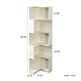 thumbnail image 4 of CQSXDA 5 Tier L Shaped Corner Bookshelf Bookcase with Baffle in Stylish Design for Home Office Living Room Bedroom Kitchen, 4 of 8