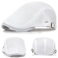 thumbnail image 2 of Minzimin 2 Pack Men's Mesh Cap Breathable Summer Newsboy Hat Adjustable Beret Ivy Cap Irish Cabbie Driving Hats, 2 of 7