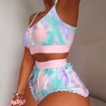 thumbnail image 1 of Conjunto de pijama de 2 piezas con volantes y estampado de fresas Kawaii para mujer 2022 Cute Crop Top & Pantalones cortos Trajes Dama Ropa de dormir Lencería sexy xuanjing unisex, 1 of 2