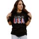 thumbnail image 2 of ABPHQTO Camiseta estampada de manga corta negra God Bless The USA para mujer, 2 of 5