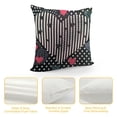 thumbnail image 4 of Creowell White Hearts Throw Pillow Covers  White Hearts Tile on Black Background Pillow Cushion Cases Square Pillowcases for Sofa Couch Bedroom Living Room Car White, 4 of 5