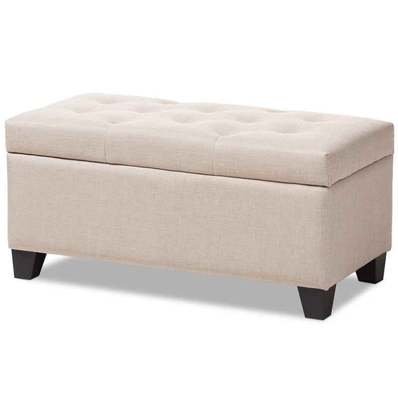 Baxton Studio Michaela Upholstered Storage Ottoman Bench in Beige