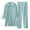 Blue, variant on Ltctricy Womens Winter Pajama Sets 2 Piece Fuzzy Button Down Housecoat with Fluffy Pants Warm Plush Lounge Set Sleepwear